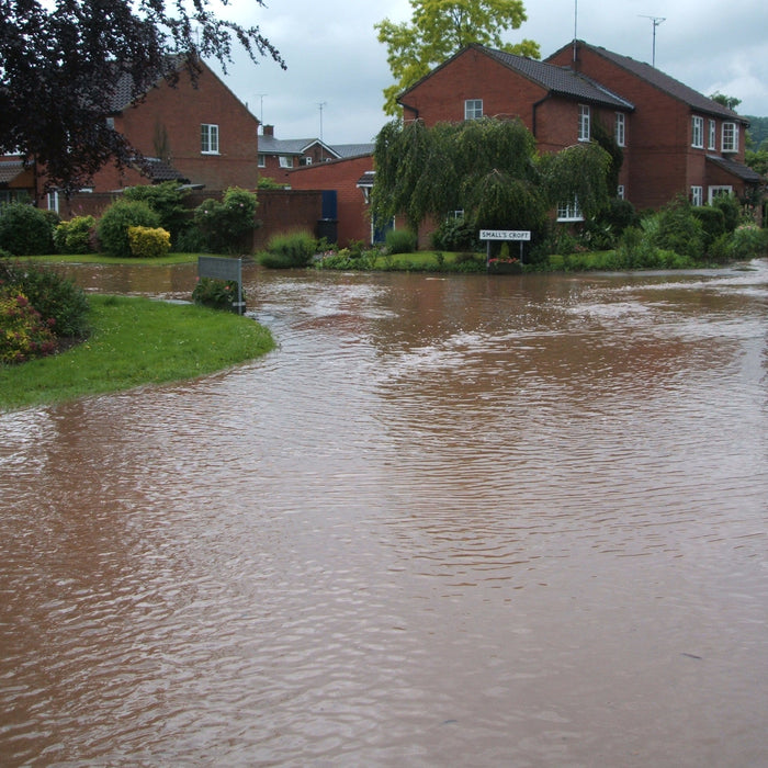 flooded street in Woodborough