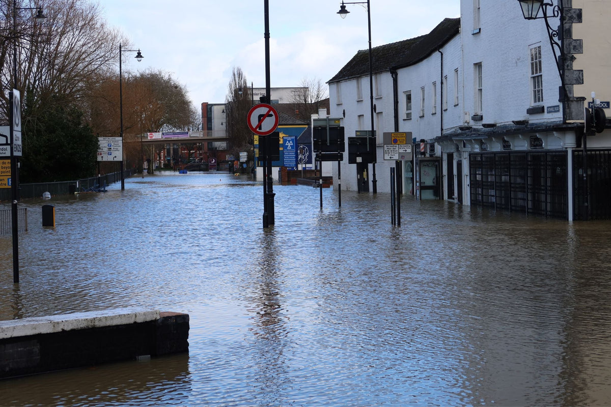 Flooded street in Shrewsbury