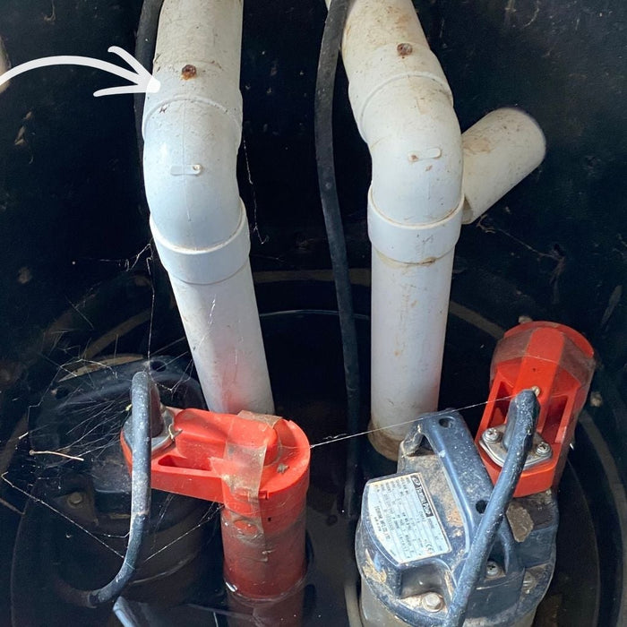 Image showing incorrect pipework fitted to a water pump