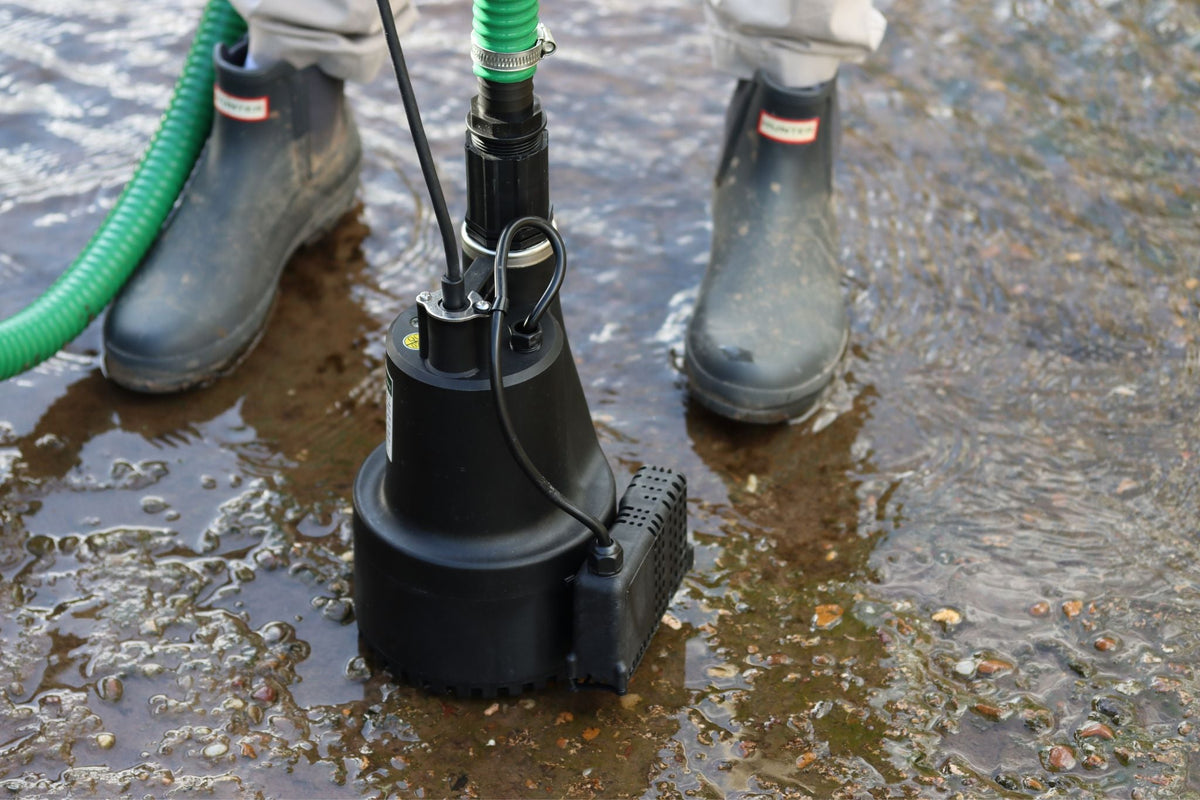 RS40EA water pump sat in shallow flood water