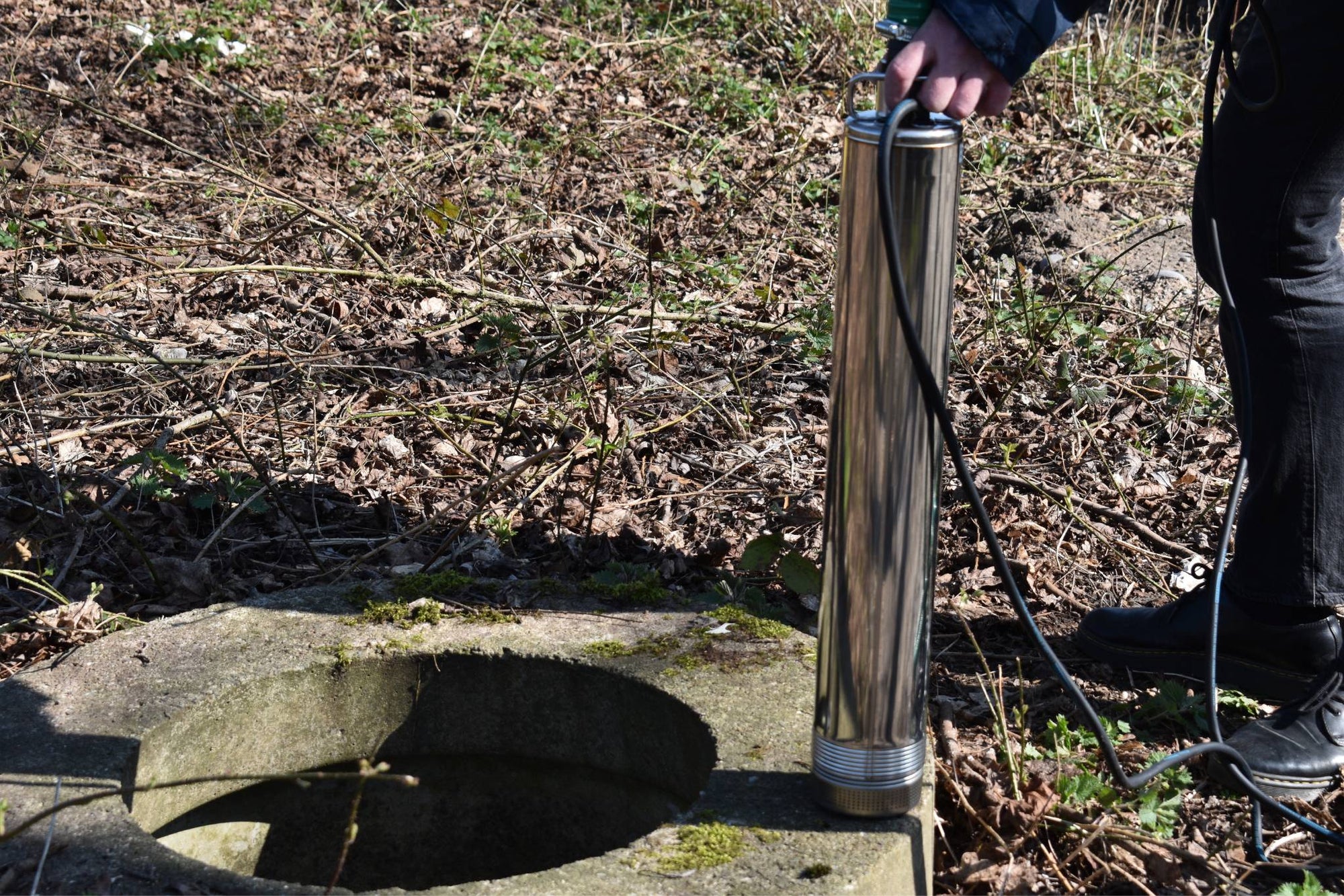 Borehole pump being used in a well