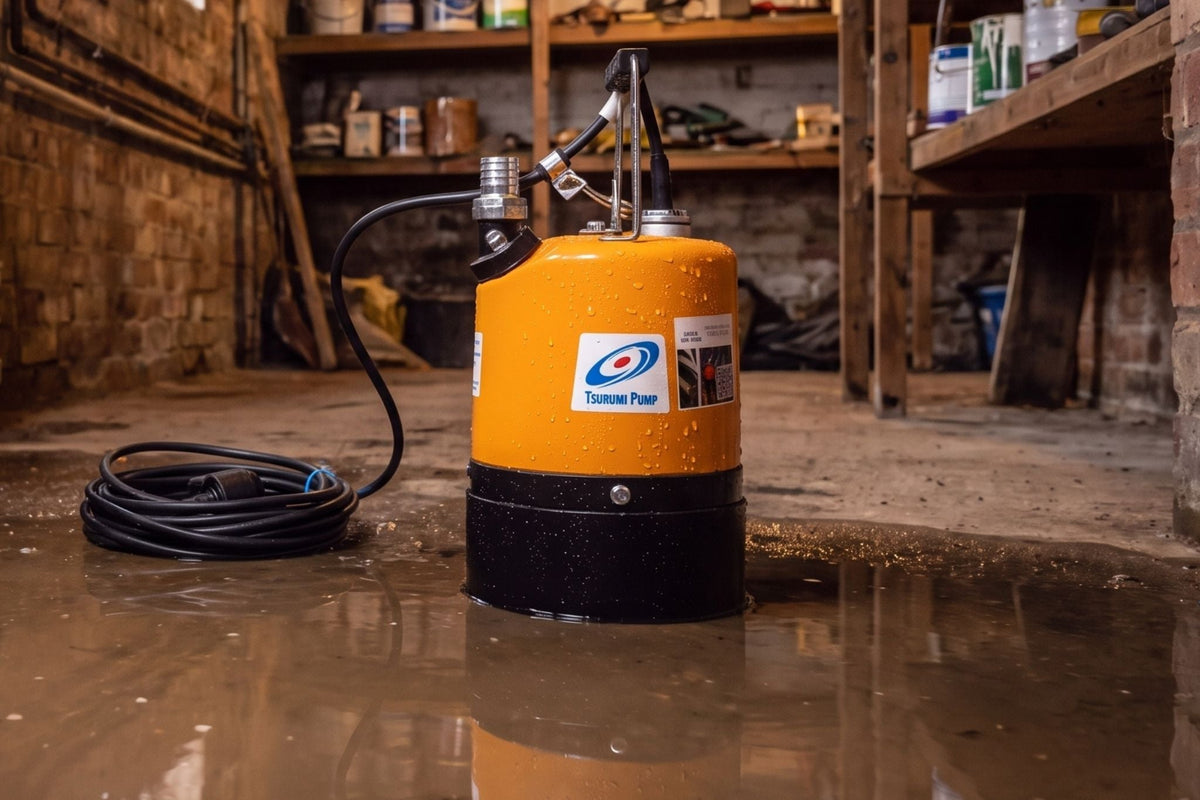 automatic heavy duty water pump in wet cellar