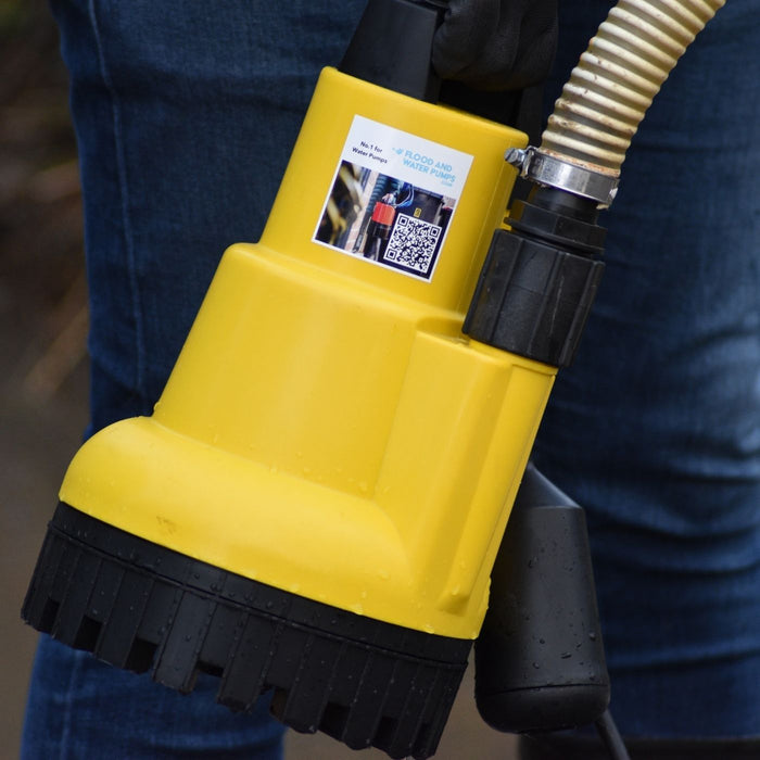 person carrying AMA Drainer 301 Automatic Submersible Water Pump