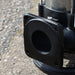 Close-up of a black opening component on sewage pump