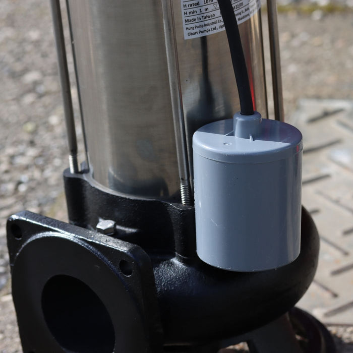 automatic float switch on a heavy duty sewage pump