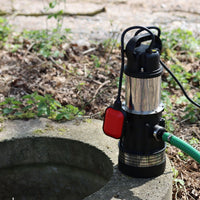 APP MVH well water pump with automatic pendant float switch next to a well.