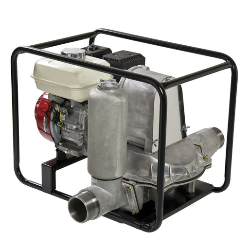 Petrol construction site water pump with frame