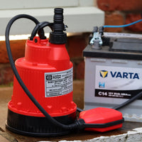 12v battery powered water pump with float switch and car battery 