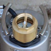 close up of brass non return valve on a water pump