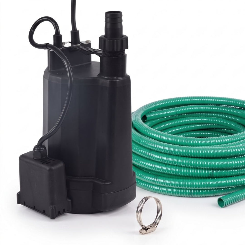 ultra small water pump kit for sumps and floods with hose and clip