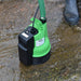 Ego GI LS puddle pump in shallow flood water