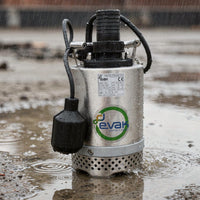 Submersible Pump on raining construction site for dewatering