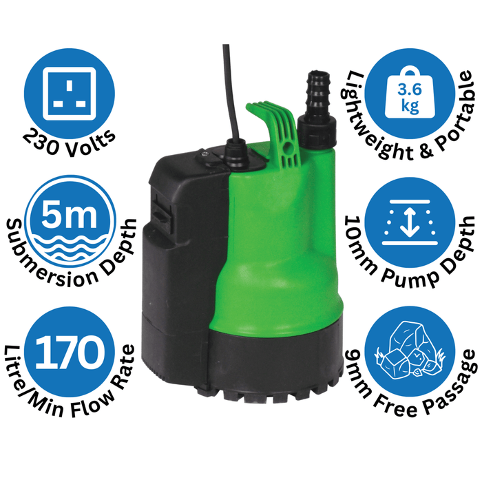 EGO500 GI water pump with infographics