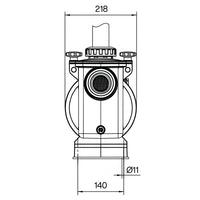 front technical drawing of a espa repospool with dimensions labeled