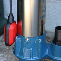 Hippo 50 sewage pump with vertical discharge hose tail and automatic float switch