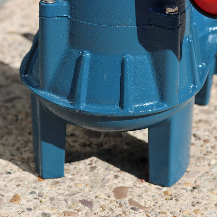 Close-up of a industrial Hippo sewage pump base with 50mm free passage