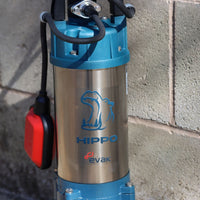 Hippo evak sewage pump against a concrete wall