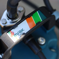 Handle of hippo sewage pump with colourful evak logo