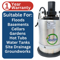 EVAK Residox 400 Manual Puddle Pump | Pumps to 1mm, 205 L/min
