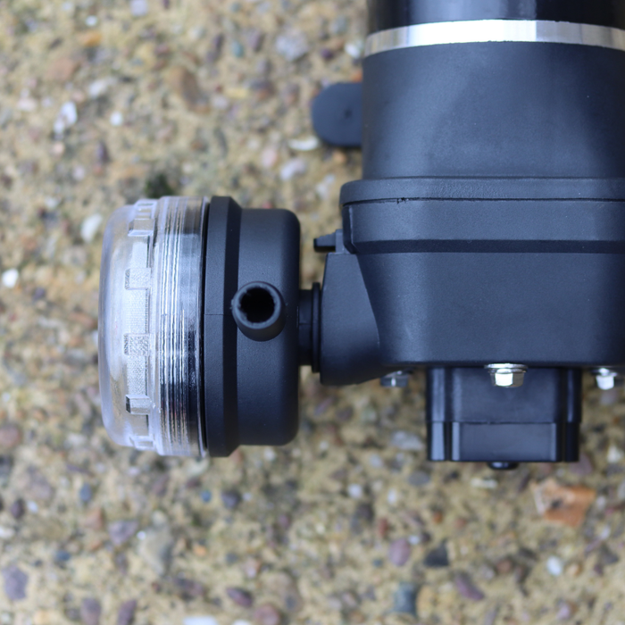 close up of filter unit on surface water pump