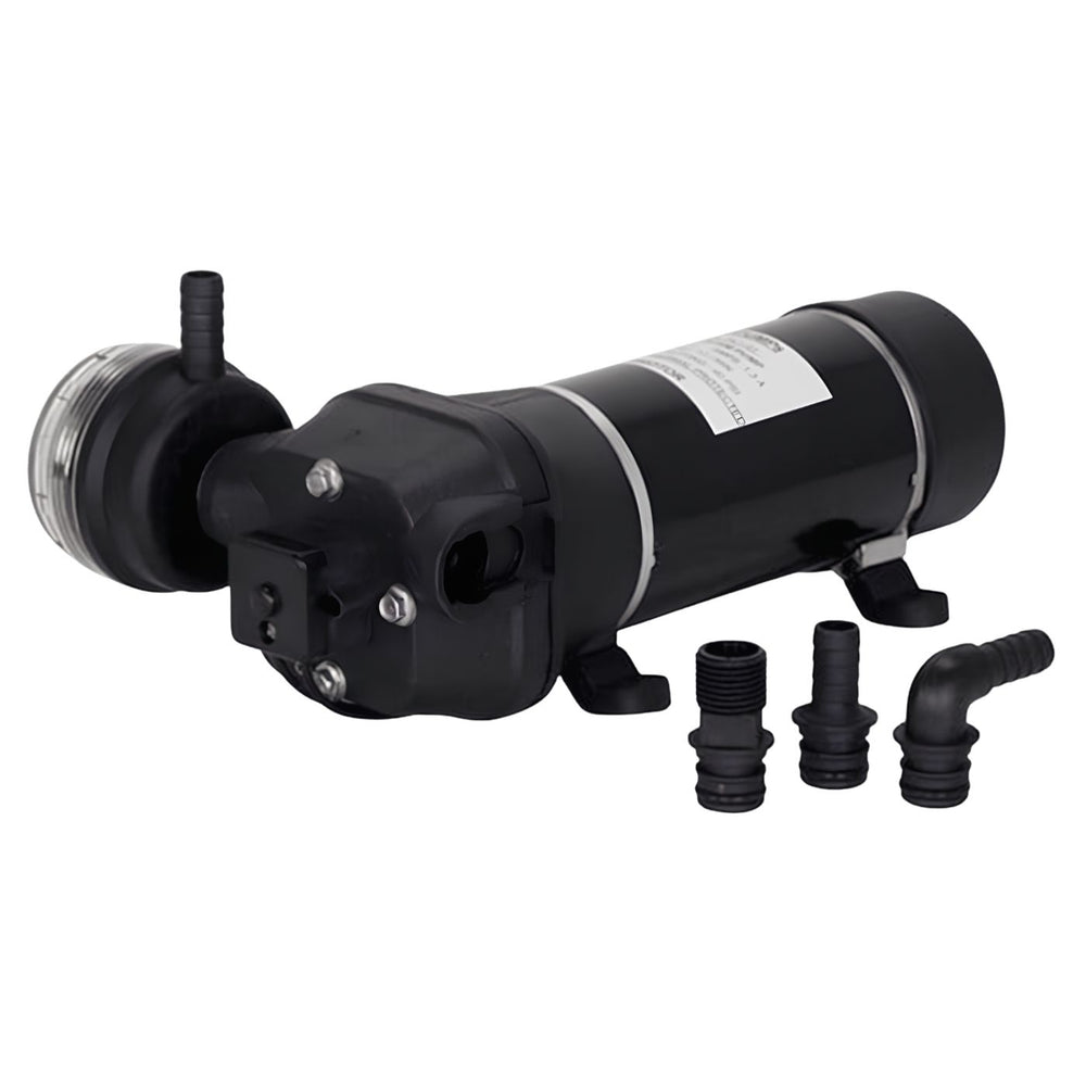diaphragm surface pump, with various fittings and hoses attached or included.