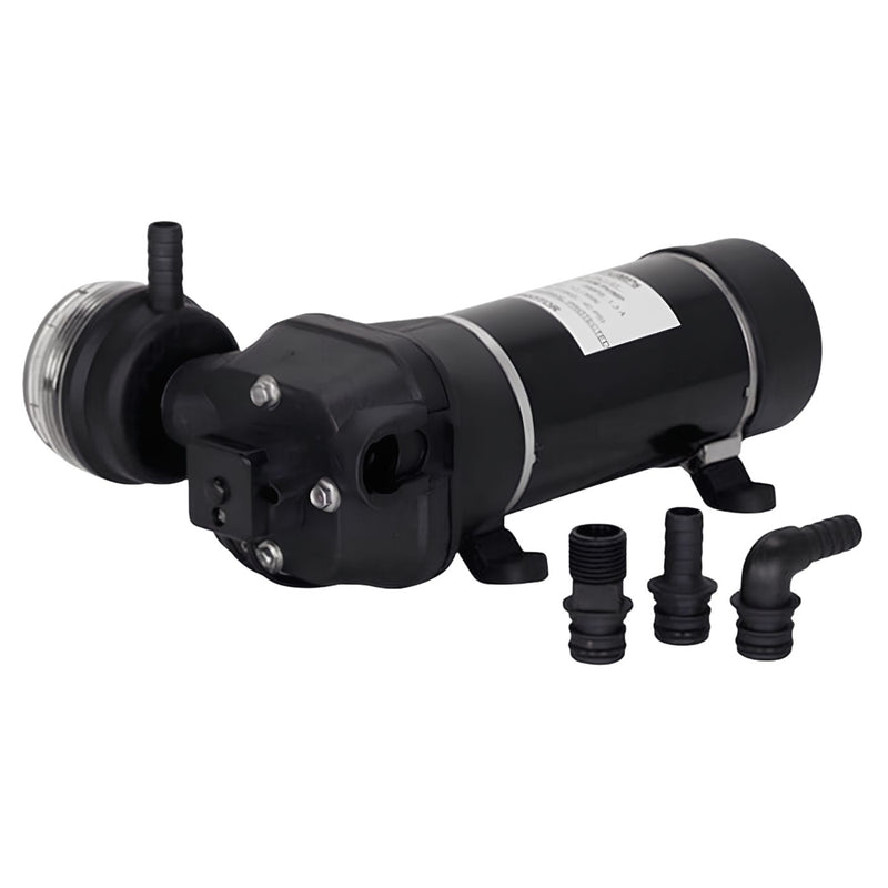 diaphragm surface pump, with various fittings and hoses attached or included.