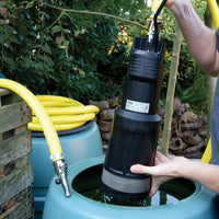 30mm high pressure hose attached to well pump with silver hose attachment