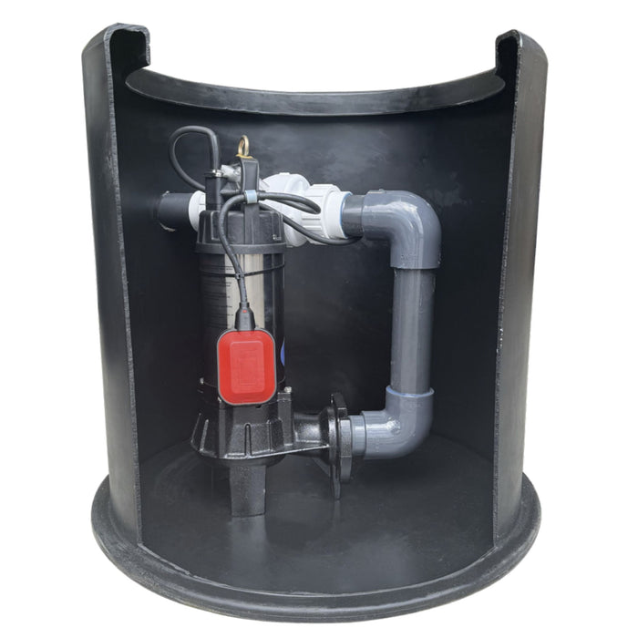 Iguazu Packaged Pump Station with red float switch and Hippo 100 Pump