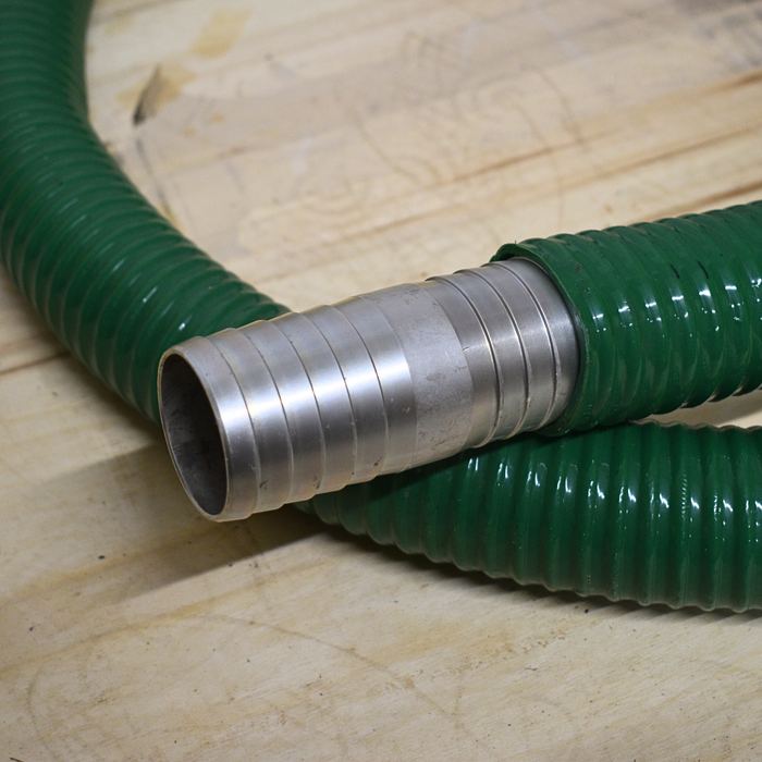 Suction delivery hose with 50mm hose joiner attached