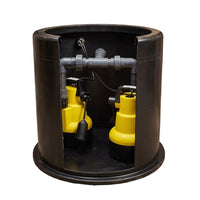 A twin Iguazu sump chamber with 2 AMA Drainer 301 pumps