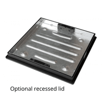 recessed lid of sump pump chamber