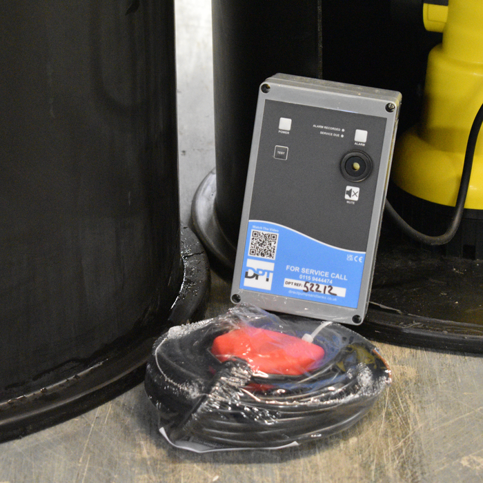 High water alarm for packaged sump pump