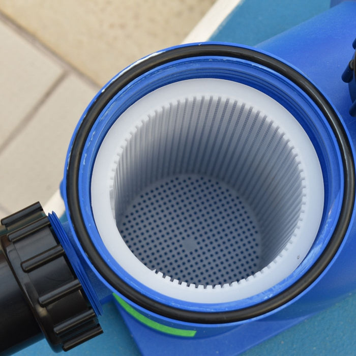 plastica close up of pool pump basket strainer