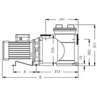 Technical drawing of plastica argonaut pool pump