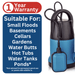 Infographic for Small blue water flood pump