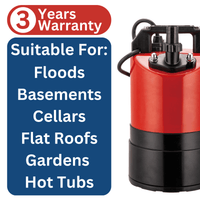 
Informative infographic highlighting the key features, benefits, and specifications of the Stream SPK530 Puddle Pump.