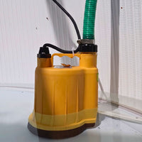 SPP2 puddle pump hot tub drainage kit in action