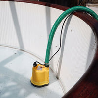 Puddle pump draining a hot tub