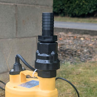 Close up on non return valve fitted to puddle pump