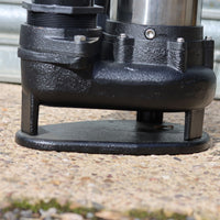 Close up of APP SV750 sewage pump cast iron base 