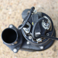 top down view of APP MV sewage pump with hose tail