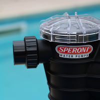 Speroni Swimming Pool Pump pipe and casing close up