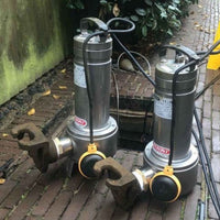 Speroni 304 Stainless Steel SXS Sewage Pump shown in sewage manhole chamber