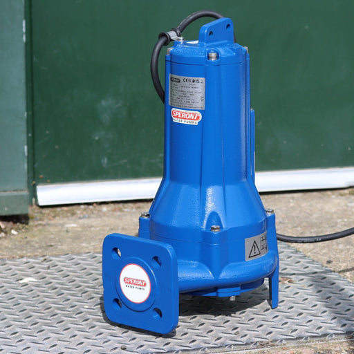 Speroni cutty grinder sewage pump on manhole cover