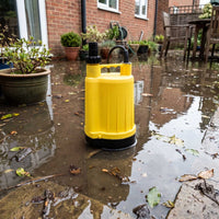 Water pump on flooded patio