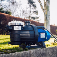 Speroni Swimm Pool Pump shown in garden ready to be placed in swimming pool