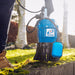 Tsurumi HS Submersible pump held by man complete with float switch with auto function