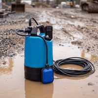 Blue Tsurumi LB800 Automatic on muddy construction site