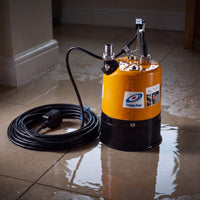 Tsurumi LSC1.4S puddle pump on tiled floor