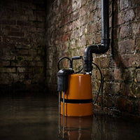 Automatic Tsurumi LSC 1.4S with sensor installed into a cellar. Includes extension probes